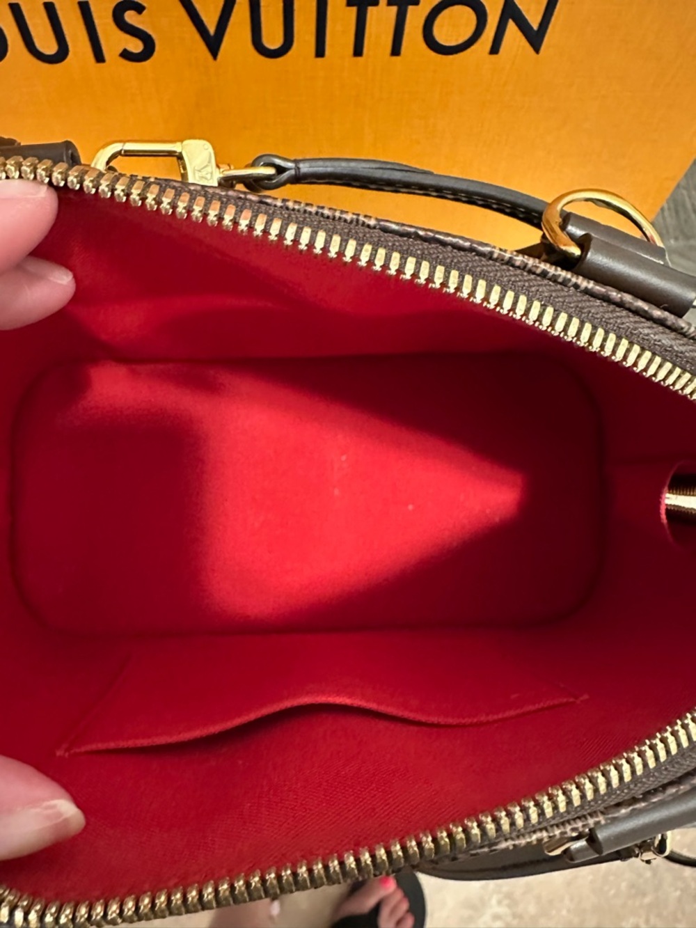Louis Vuitton Damier Ebene Alma BB Handbag with Adjustable Strap - Picture 9 of 16